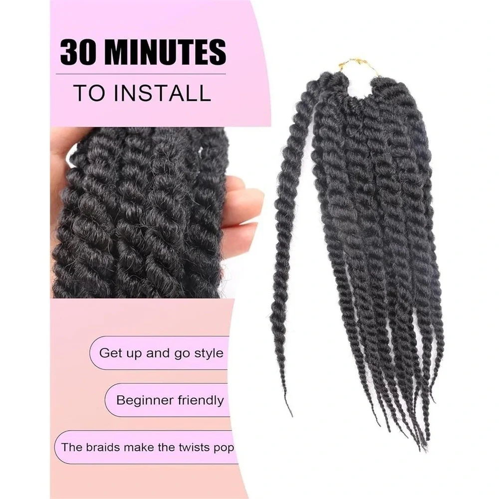 Pack‎ of 7 Senegalese Jumbo Havana Twist Kinky Hair Crochet for Women 10 inch